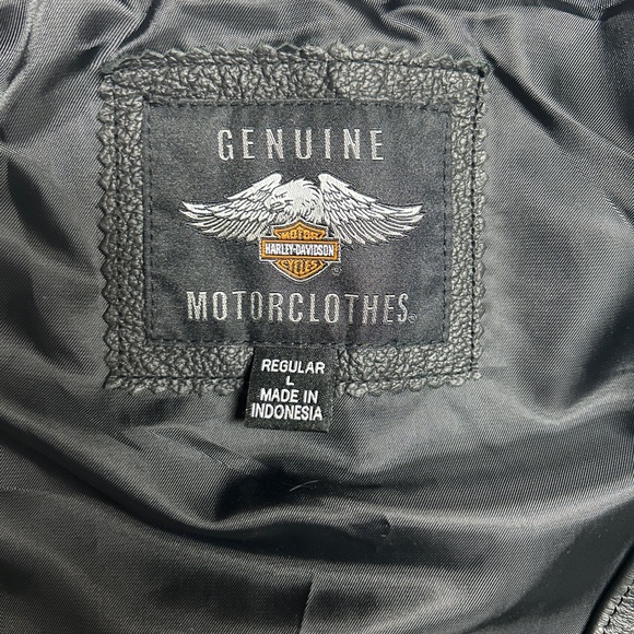 Harley-Davidson • Large • Cowhide Leather • Men’s • Black • 4 Patches • Vest - Picture 12 of 15